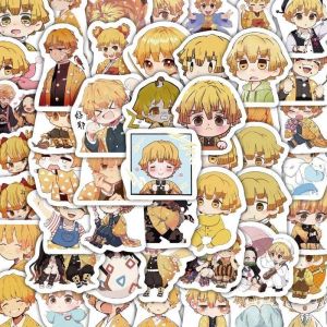 60PC Demon Slayer Agatsuma Zenitsu Anime Sticker DIY Laptop Kid Gift Waterproof Decoration Sticker
