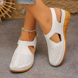 [Free Shipping] WomenS Open-Toe Sandals With A Hollowed-Out Design 2026 Summer New Collection Thick-Soled Wedge Roman Sandals In Stock