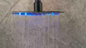 LDIES Torayvino 8" 16" LED Rainfall Shower Head Stainless Steel Ultra-thin Shower Heads Matte Black Finish Round & Square Rain Shower Q3P7R