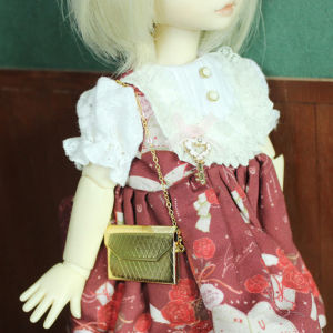 QUANSEN Metal chain pack Doll Bag Miniature Shopping Handbag for Clothes Accessories