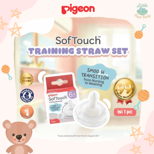 Pigeon SofTouch Training Straw Set 6 Bulan+ Sedotan Training Bayi Dengan Silikon Lembut