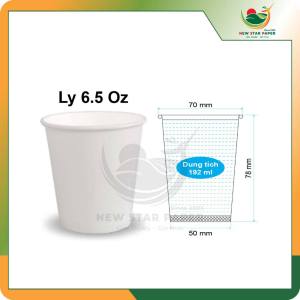 Ly giấy 6.5oz~192ml - Lốc 50 ly giấy trơn