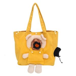 กระเป๋าใส่สัตว์เลี้ยงแมวสำหรับปีนเขากระเป๋าเดินทางแบบกระเป๋าแคมป์ปิ้งสะพายไหลสำหรับสุนัขเดินระบายอากาศได้ดี