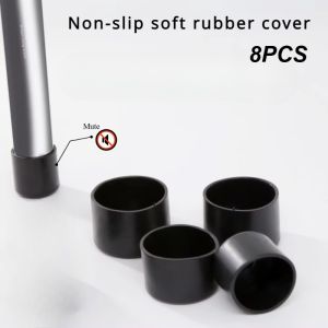 8pcs Rubber Foot Covers Round Soft Rubber Protective Cover Tables Chairs Footrests Furniture Protection