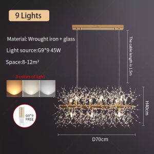 Living room crystal bar aisle light modern simple Nordic dandelion dining room bedroom chandelier