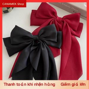 CS Nơ ruy băng kẹp tóc mũ nón đơn giản thanh lịch satin mùa xuân Clip cố định kẹp tóc retro bên mũ Phụ kiện tóc đỏ