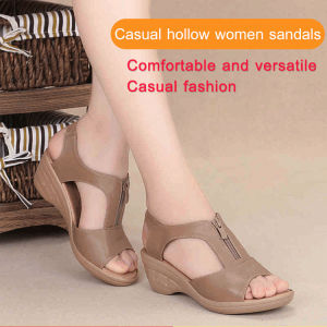 Women's Mid Heel Wedge Anti-Slip Sole Mother's Sandals