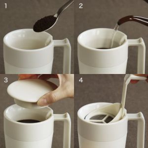 KINTO Cafepress Mug (White - 320ml) - 22752 - Japan - Coffee-Tea-Press-Mug-Doubled Wall- Handy- Convenient-Easy Gifting Ideas-Filter-Tumbler-Silicon container-Fresh Coffee-Fresh Tea-Quality drink-Good design-Prepare-Good breakfast-Fresh Brew