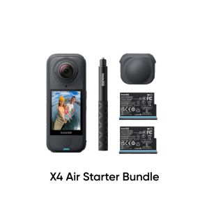 Insta360 X4 Air Starter bundle - Lightweight 165g 8K 360 CameraDual Batteries Invisible Selfie Stick Effect Replaceable Lenses Shoot First & Frame Later