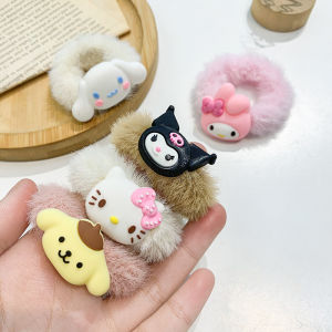 Sanrio Cinnamoroll Melody Hello Kitty Cute Girls Hair Ties Plush Hair Rope Kids Hairband