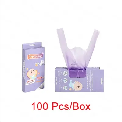 200PCS Disposable Nappy Bags Scented Garbage Odour Neutralising Portable Baby Waste Travel Diaper Disposal Beg Sampah