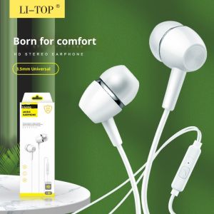 Tai nghe trong tai có mic và điều khiển âm lượng cho điện thoại Android phích cắm 3.5mm âm trầm sâu thiết kế gọn nhẹ