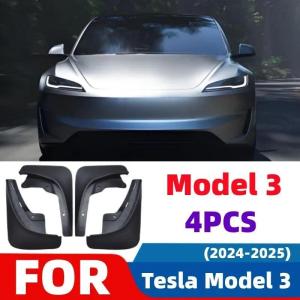 For Tesla Model 3 Highland 2024 2025 2026 1set/4pieces Car Mud Flaps Front Rear Wheel Mudguards Splash Guards Fender Accessories