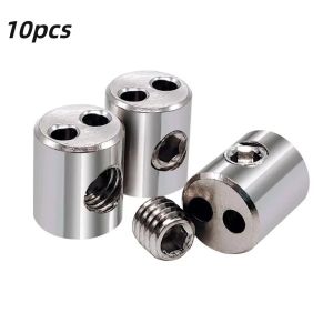 MIIQNUS 10pcs Vít điều chỉnh Kẹp dây cáp thép Bề được đánh bóng Sắt Kẹp treo cáp Chất liệu cao cấp Chống gỉ Kẹp cố định cáp Sử dụng ngoài trời
