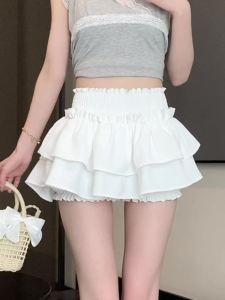 AMMIN 2024ฤดูร้อนแฟชั่นกระโปรงแบบหวานแววสไตล์บัลเล่ต์สำหรับผู้หญิงฉบับภาษาเกาหลีกระโปรงเอวสูงกันลื่น