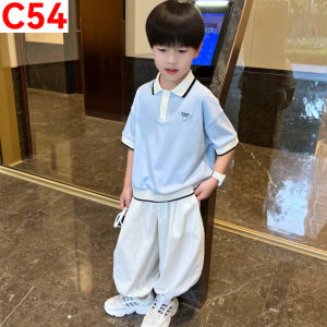 Terno for Kids Boy Fresh Modern Light Blue Polo w/ white bottoms 1-5yrs old C54