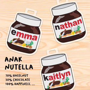 Bagtag Custom Akrilik Anak Luggage tag Gantungan Tas Birthday Souvenir Merchandise Nutella