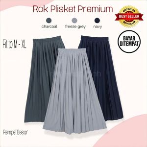 Pleated Skirt Ruffle - Rok Plisket Premium Dewasa - Rok Polos Tebal Bahan Hyget Super Premium