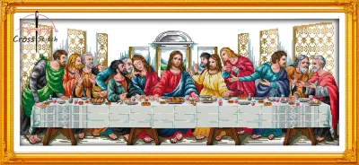 Cross Stitch Complete Set The Last Supper (3) Printed Unprinted Aida Fabric Canvas 11CT 14CT Needlework Handmade Embroidery Home Room Decor