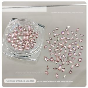 Bộ 50 Móng Tay Nghệ Thuật Làm Đá Zircon Trang Sức Khoan Flash Mini Mũi Nhọn Micro Zircon Trang Trí Móng Tay Dính Hỗn Hợp Làm Móng Tay Kim Cương