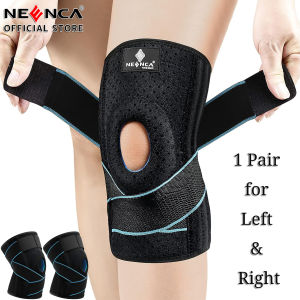 NEENCA อุปกรณ์พยุงเข่า2ชิ้นพร้อมที่กันด้านข้างและแผ่นเจลสะบ้าสามารถปรับการกดเข่าได้สำหรับอาการปวดเข่าหมอนรองกระดูกสะบ้าฉีกขาด ACL MCL โรคข้ออักเสบ Relief ปวดข้อการฟื้นตัวจากการบาดเจ็บ