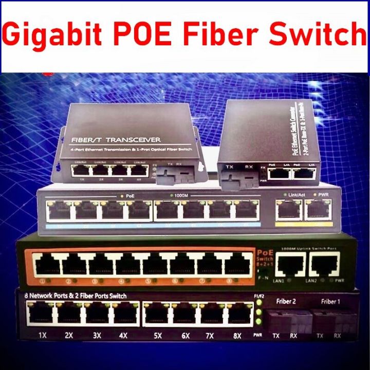 PoE Fiber Switch Uplink Fast Ethernet switch POE Ethernet Media ...