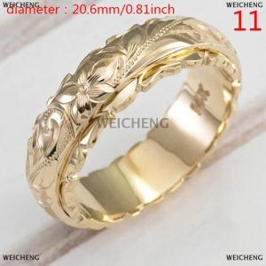 [COD] WEICHENG Exquisite Womens 14k Ring Hang Engraved Flower Ring Anniversary Gifts