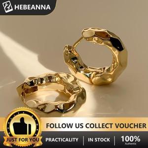 hebeanna ต่างหูห่วงโลหะหนาแบบวินเทจสำหรับผู้หญิงต่างหูห่วงทรงเรขาคณิตกระชับคลื่นแบบไม่สม่ำเสมอสำหรับเด็กผู้หญิง