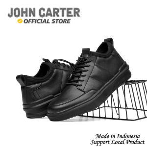John Carter Cedric Sepatu Sneakers Kasual Pria Full Hitam