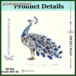 guangtemaoyi 1Pcs 2D Phẳng Acrylic Bức Tượng Sang Trọng Pha Lê Con Công Trang Trí Bàn Trang Trí Cho Phòng Ngủ Phòng Khách Văn Phòng