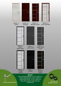 Pintu Aluminium Rumah Utama Minimalis 80 x 200 Doors Modern Bisa Custom MAS41 - Mahottama