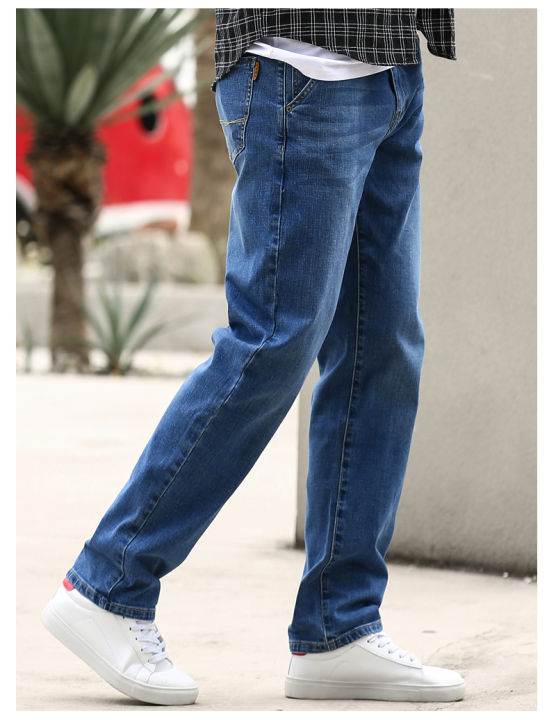 JEEP SPIRIT Men's Jeans Straight Loose Loose All-match Casual Business ...