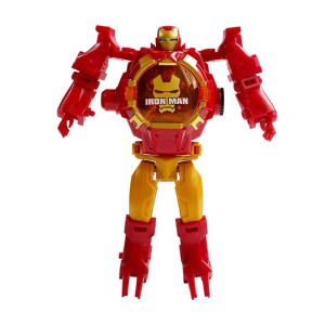 Marvel Avengers Children Deformation Watches 3D Projection Spider Man Captain America Model Electronic Watch Toys Gift