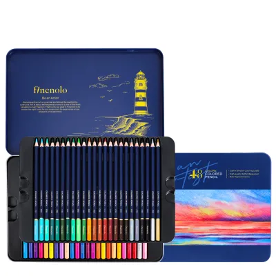 Finenolo by Deli Colored Pencil Lead Tin Box Drawing Material Set Drawing Pencils For Sketch School Supplies Gift Set 24/36/48/72 Colors EC122