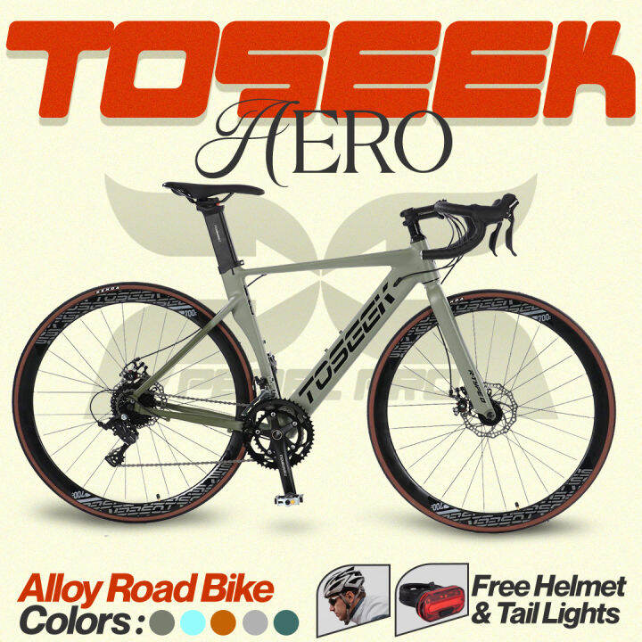 Toseek Aero Alloy Road Bike Outdoor Cycling Street Aluminum