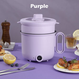Mini 1.5L Electric Cooker with Steamer Rice Cooker Multipurpose Non-stick Electric Stir Fry Frying Pan Steamer Cooker