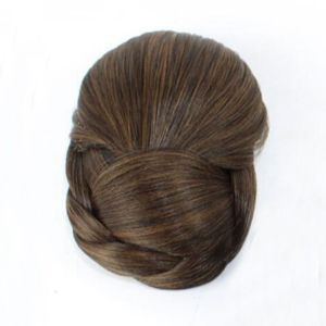RUMI Brown High quality Vintage Women Hair Extension Hair Accessories Heat Resistant Fiber Straight Girls Hanfu Hair Chignon Fake Hair Bun Bride Hairpiece Braided Chignon