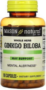 Mason Natural Whole Herb Ginkgo Biloba 180 Capsules Best By March 2026 FREE SHIPPING!