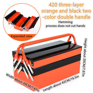 Large Metal Maximum Storage Tin Toolbox