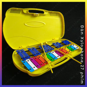Đàn gõ xylophone 27 phím đàn xylophone hộp kim nhôm đồ chơi cho bé phát triển năng khiếu âm nhạc đầy đủ màu sắc.