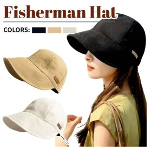 Summer Fisherman Hat Womens Anti UV Sunshade Hat Adjustable Face Slim Versatile Breathable Hat