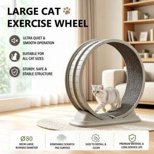 Cat Exercise Wheel 80cm Silent Pet Treadmill Indoor Fitness Roller Weight Loss Cat Toy