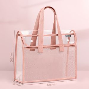 PRIMEPICKGLOBAL PVC Transparent File Bag Transparent Multifunctional Data Storage Bag Portable Document Bag School Office Supplies