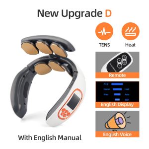 Neck Massager Intelligent TENS Pulse Hot Compress Neck Back Cervical Spine Pain Relief Kneading Massager Machine Power Control