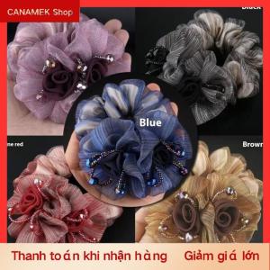 CS Ban Nhạc Cao Su Mũ Hoa Tóc Dây Phụ Nữ Thanh Lịch Updo Đuôi Ngựa Đàn Hồi Lớn Scrunchie Phụ Kiện Tóc Cho Phụ Nữ