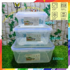 Hộp Nhựa Chữ Nhật Bông Trong Suốt 800/1800/3300ml Hiệp Thành Hộp Nhựa Đựng Thực Phẩm PP An Toàn