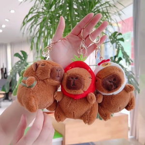 Plush Capybara Doll Key Chain Ornament Cartoon Hanging Pendant for Bag Purse Tote Backpack Pendant Stuffed Doll Keyring