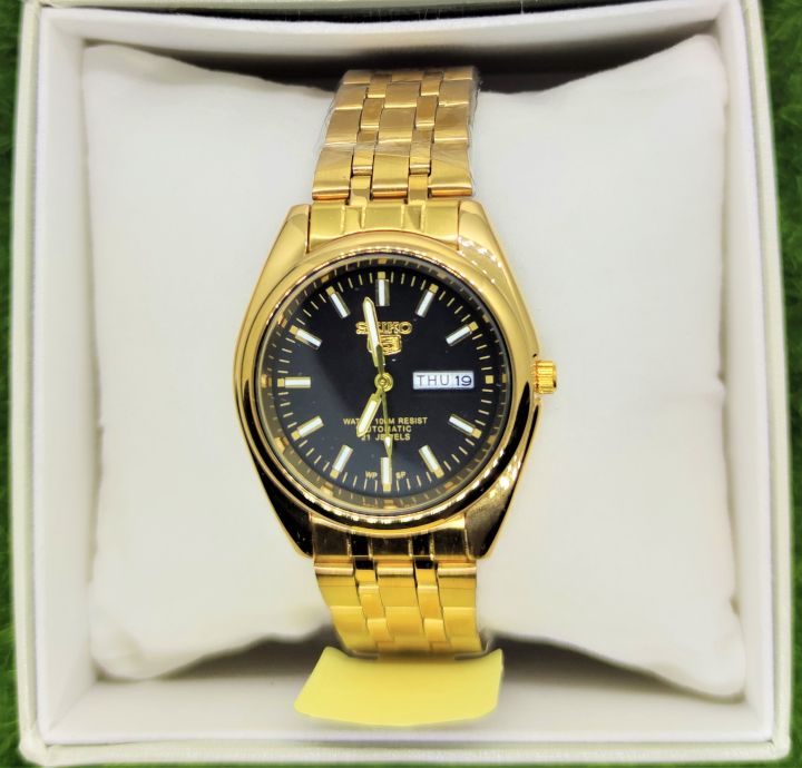 Automatic Movement Seiko 5 Mens Watch Gold Lazada PH