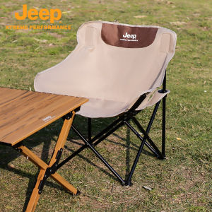 JEEP SPIRIT 1941 ESTD Outdoor folding moon chair portable camping chair picnic equipment fishing pony stool
