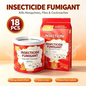 【1 second】18Pcs Japan Smoke Insect Agent Elastic Herbal Insecticide Smoke Pest Control Cockroach Fumigant